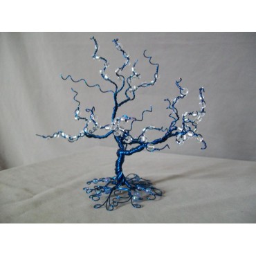 Blue Crystal Wire Tree Design