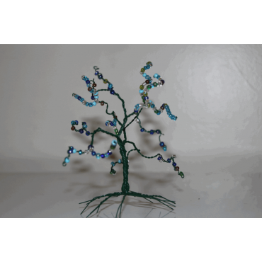 Midnight Blue Wire Tree Design